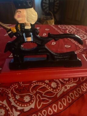Decorative Black Nutcracker on Sleigh Figurine - Unbranded